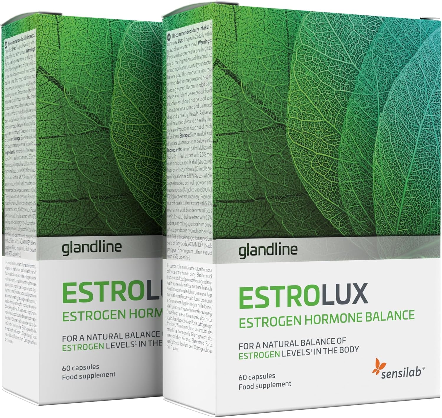 Iode, Chlorella, Melisse, Vitamine B6, Romarin, Algues Brunes - Equilibre Hormonal Femme - 120 gélules Estrolux de Sensilab