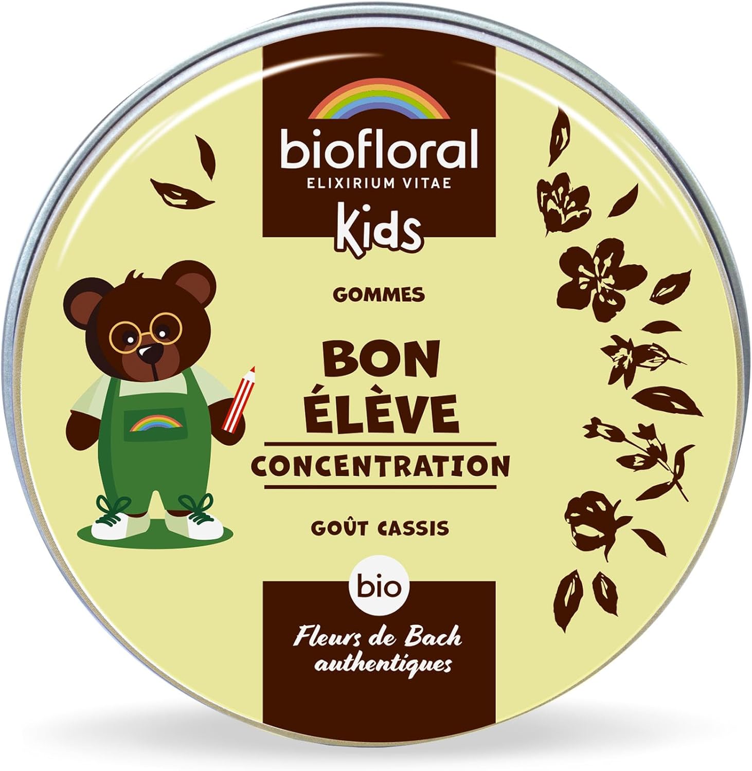 KIDS - Bon Élève - BIO - 45 Gommes - Concentration - Fleurs de Bach Authentiques - Sans Alcool