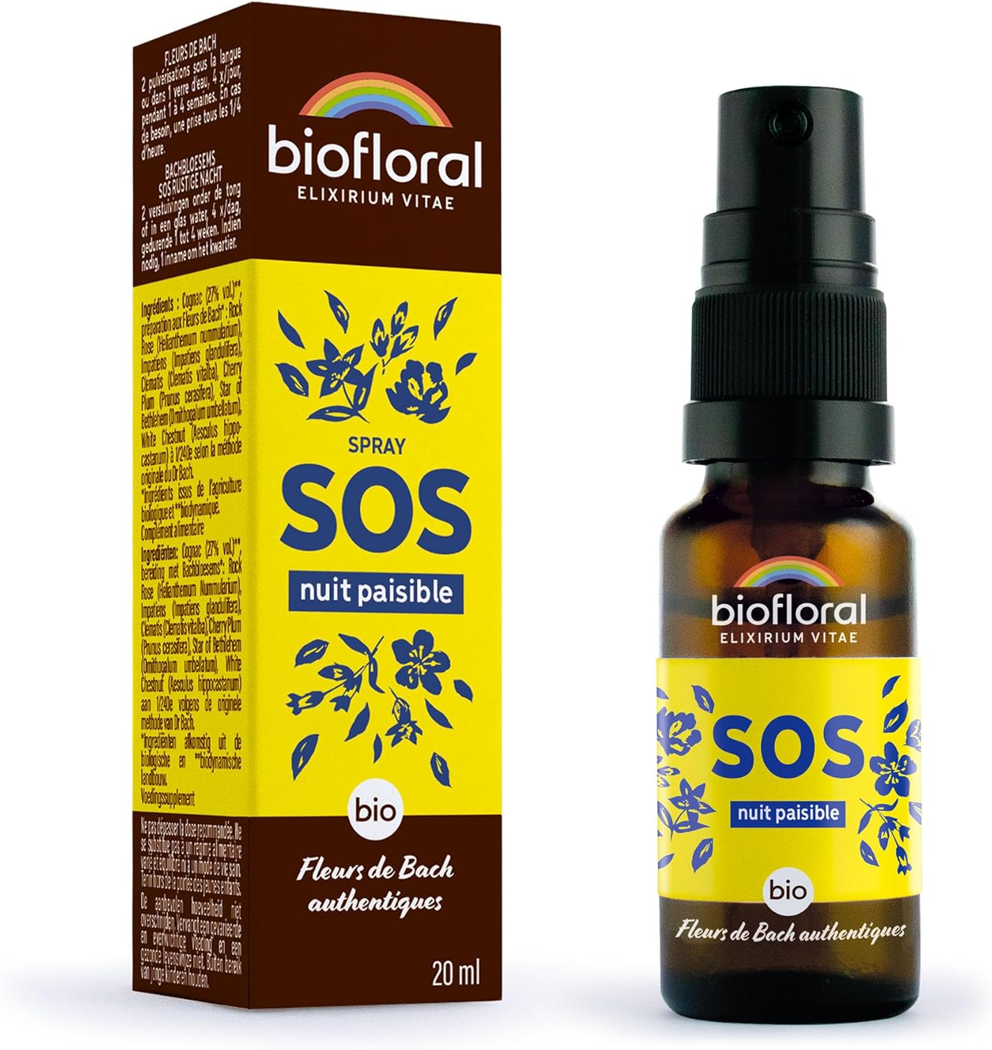 BIOFLORAL Sos Secours Nuit Paisible Spray Bio Demeter 20 Ml