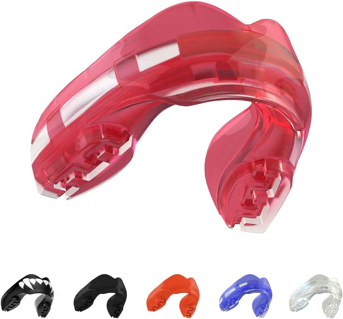 SAFEJAWZ Sport Protège-Dents pour Appareil Orthodontique - Protection intégrale pour Tous Les Sports, notamment Le Rugby, MMA, Hockey, Les Arts Martiaux et la Boxe (Rose Glace)