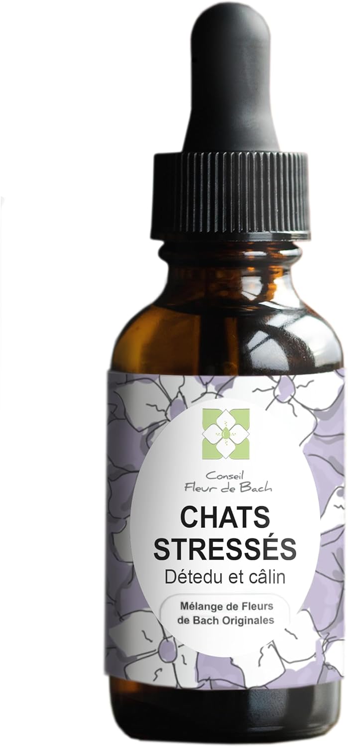 ® - Fleurs de Bach Chat stressé Un mélange Qui va Aider Votre Chat à se Calmer Flacon de 10 ML