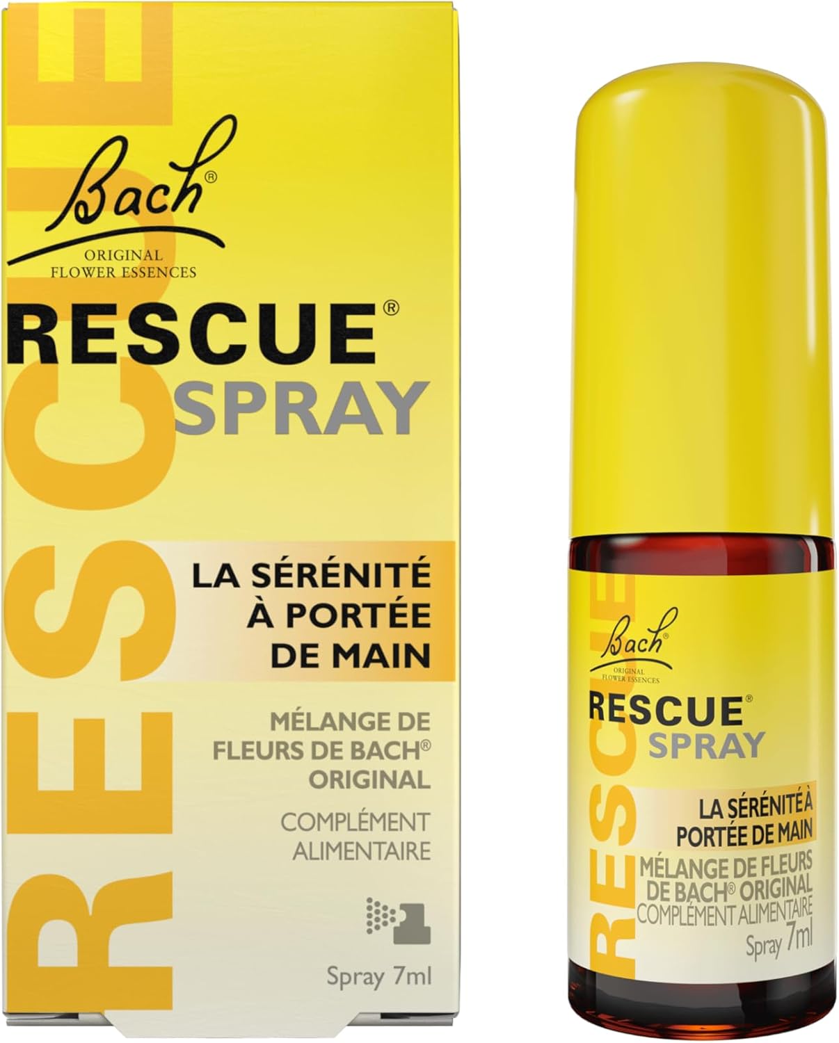 Spray Bien-être émotionnel Naturel - Mélange de 5 Fleurs de Bach Original - Idéal pour les stress du quotidien, format voyage - 7ml