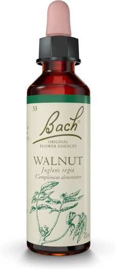 , Walnut, No 33, pour plus d'adaptabilité, aide à mieux vivre les changements de vie - Elixir floral naturel pour le bien-être émotionnel - Compte-Gouttes 20ml, Vegan