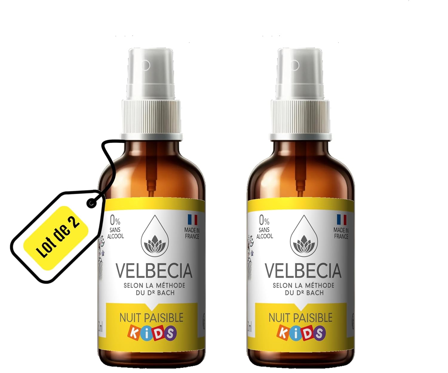 Fleurs du Dr Bach Nuit paisible Kids Enfant 30 ml +1 OFFERT - SANS ALCOOL - Spray Utilisation facile - Pour que votre enfant puisse s'endormir plus rapidement