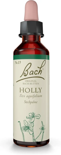 Holly No 15 - Pour plus de Bienveillance & Apaisement des sentiments de jalousie, désir de vengeance - Élixir Floral Naturel - Compte-Gouttes 20 ml Vegan