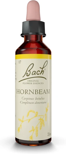 , Hornbeam, No 17, pour plus d'entrain, aide à ne plus repousser les choses au lendemain - Elixir floral naturel pour le bien-être émotionnel - Compte-Gouttes 20ml, Vegan 20 ml (Lot de 1) Entrain
