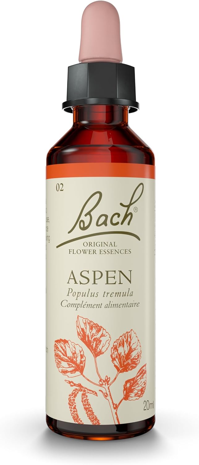FLEURS DE BACH ORIGINAL - Aspen No 2 - Pour plus de Sécurité & Sérénité Face à l’Inconnu - Élixir Floral Naturel - Compte-Gouttes 20 ml Vegan