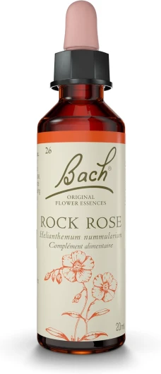 , Rock Rose, No 26, pour plus de courage, aide à surpasser ses peurs - Elixir floral naturel pour le bien-être émotionnel - Compte-Gouttes 20ml, Vegan