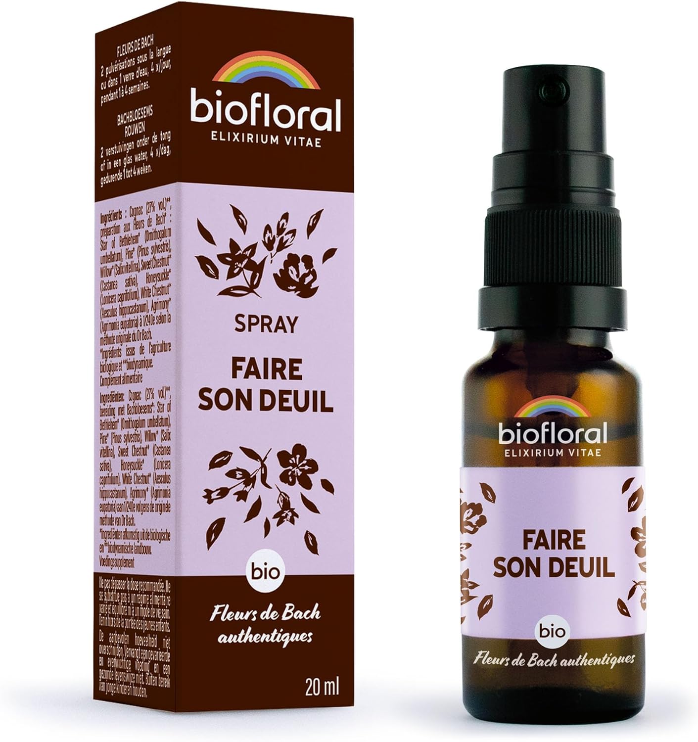 Faire son Deuil - BIO DEMETER - Spray 20 ML - Paix Intérieure - Fleurs de Bach Authentiques