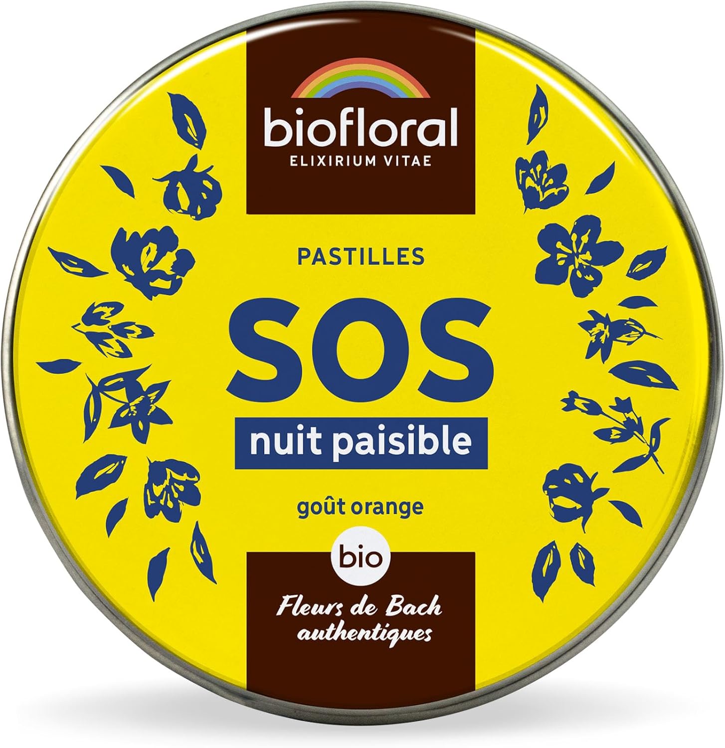BIOFLORAL - SOS Secours Nuit Paisible BIO - 165 Pastilles - Stop les Pensées répétitives - Fleurs de Bach Authentiques - Sans Alcool
