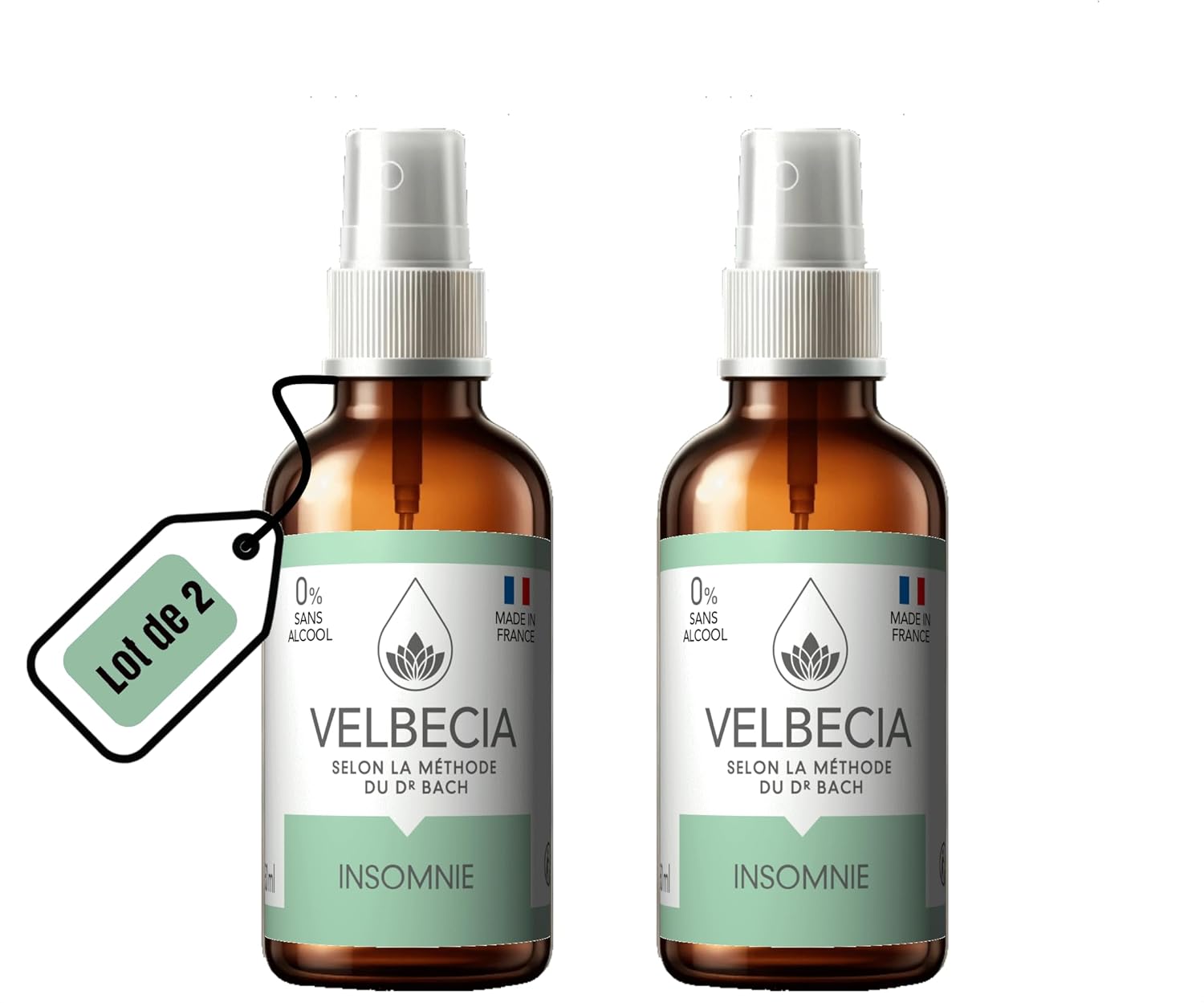® - Fleurs du Dr Bach Insomnie 30 ml +1 OFFERT - SANS ALCOOL - Sommeil agité, ne plus cogiter, ruminer, nuit difficile, nuit blanche - Spray Utilisation facile