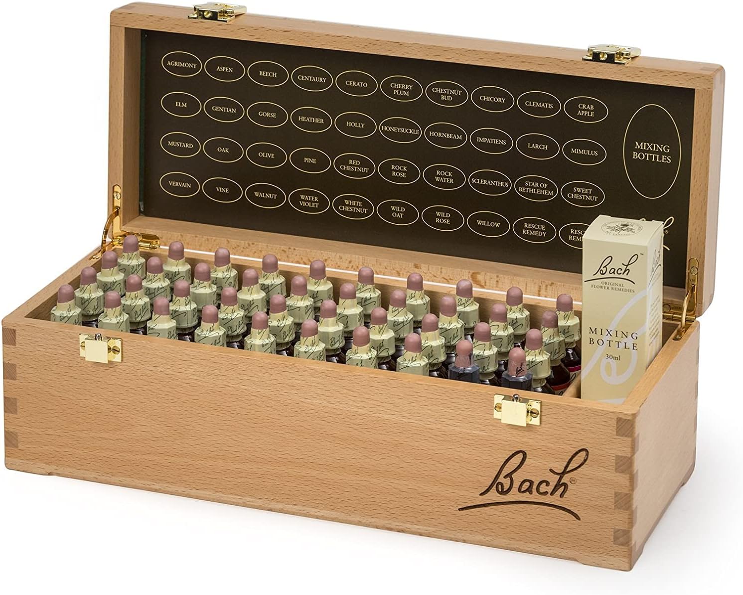 Coffret en Bois - Fleurs de Bach Original - Idéal pour ranger vos flacons et les emporter facilement - Coffret idéal pour Cadeau
