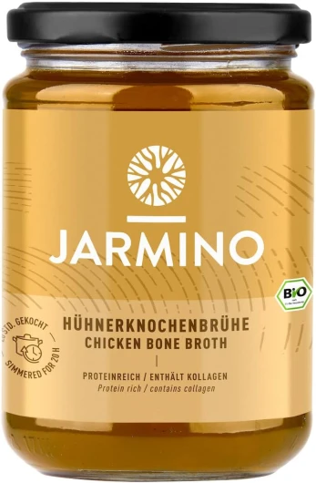 Bone broth: 6x 350ml bouillon de poule bio - cuit pour 20 heures - soupe base ou alternative liquide à collagène poudre ou collagen hydrolysat peptides - complement Alimentaire bio avec collagene