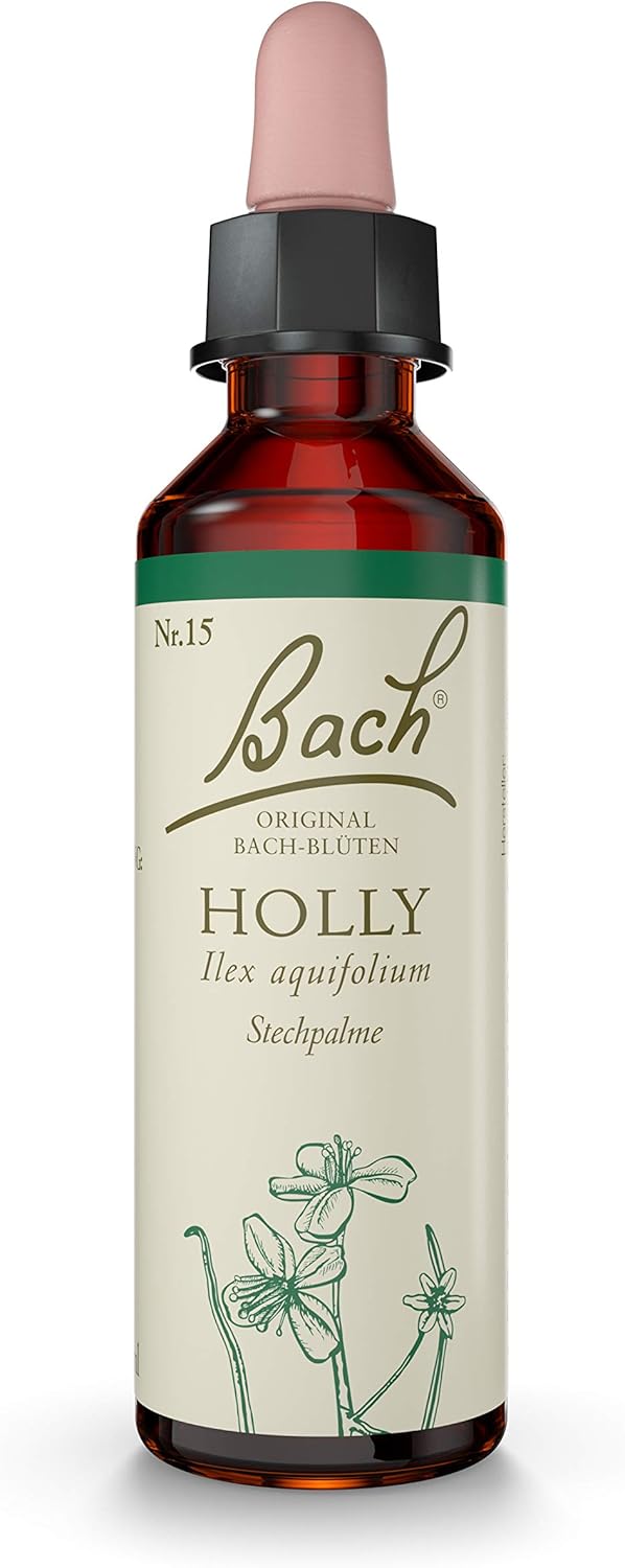 FLEURS DE BACH ORIGINAL - Holly No 15 - Pour plus de Bienveillance & Apaisement des sentiments de jalousie, désir de vengeance - Élixir Floral Naturel - Compte-Gouttes 20 ml Vegan