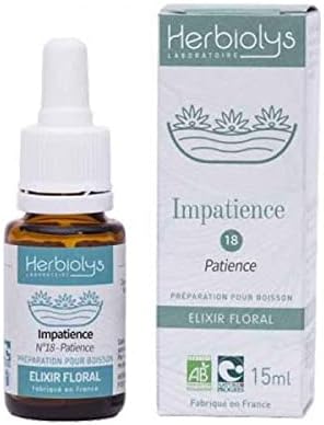 Herbiolys - Elixir Floral - Fleurs De Bach - Impatience n°18 - Fabriqué En France - Bio - 15 ml N°18 - Impatience 15 ml (Lot de 1)