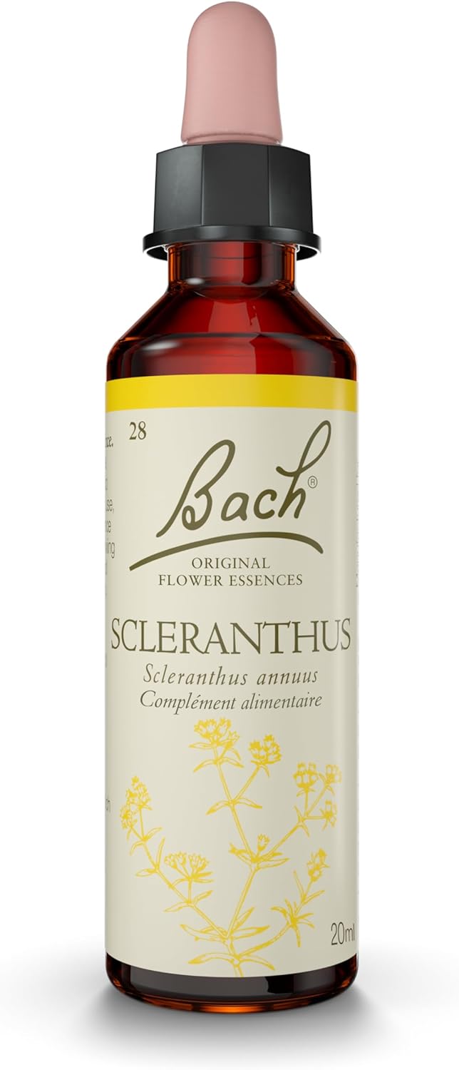 FLEURS DE BACH ORIGINAL - Scleranthus No 28 - Pour plus de facilité de choix - Aide à la prise de décision - Élixir floral naturel pour le bien-être émotionnel - Compte-Gouttes 20ml - Vegan 20 ml (Lot de 1) Choix