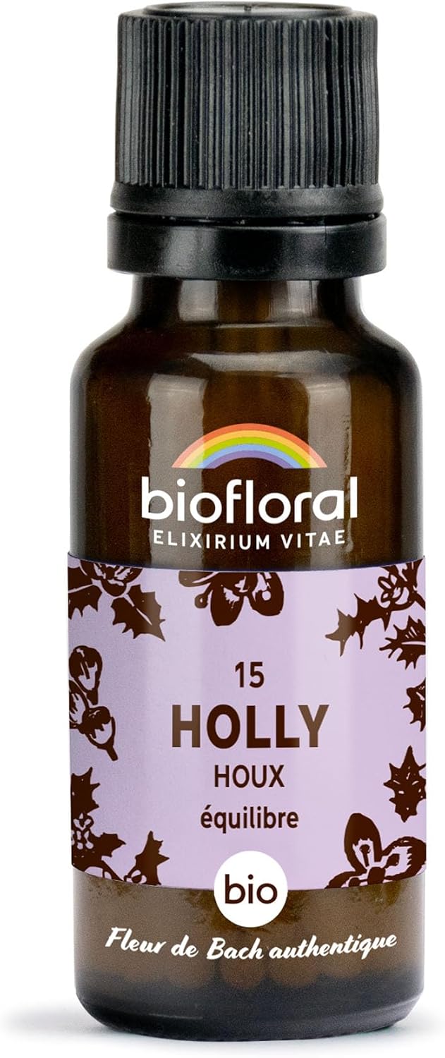 15 Holly, Houx BIO - Equilibre - Fleur de Bach Authentique - 470 Granules - Sans Alcool