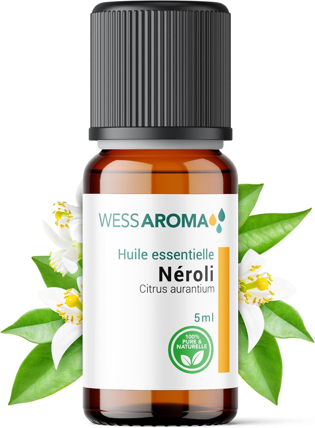 Huile Essentielle de Néroli 5ML - Équilibre Émotionnel et Sommeil - 100% Pure, Naturelle et Intégrale - Chémotypée HEBBD - Analysée et conditionnée en France Néroli 5 ml (Lot de 1)