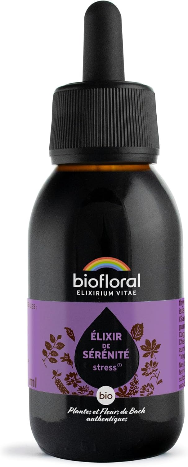 Elixir de Sérénité BIO - Calme et Apaisement - Fleurs de Bach Authentiques - 100 ml