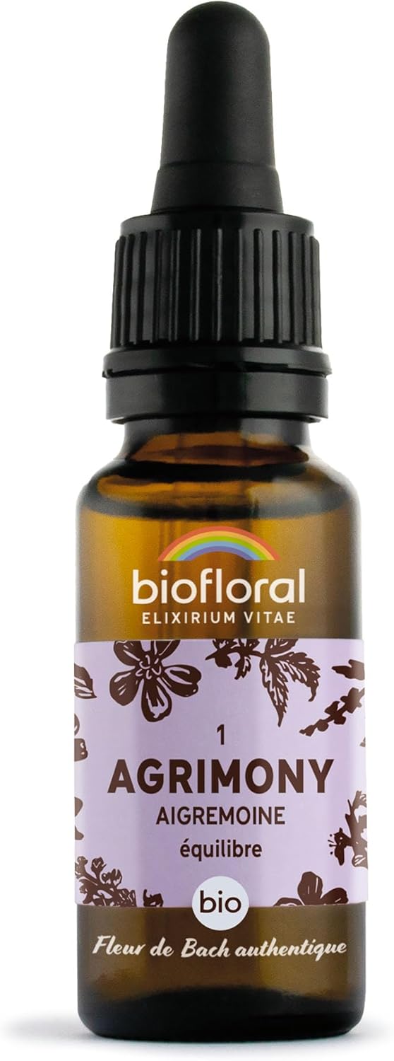 01 Agrimony, Aigremoine BIO DEMETER - Equilibre Emotionnel - Compte-gouttes 20 ML - Fleur de Bach Authentique 20 ml (Lot de 1)