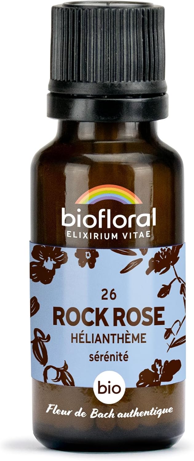 26 Rock Rose, Hélianthème BIO - Sérénité - Fleur de Bach Authentique - 470 Granules - Sans Alcool