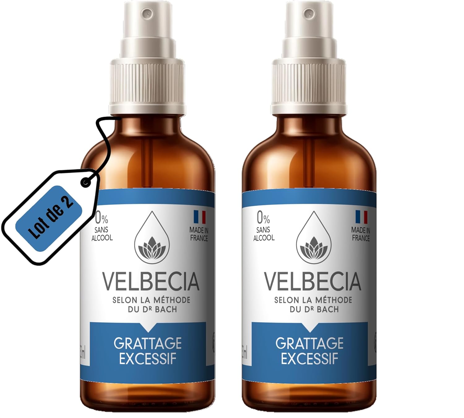 ® - Fleurs du Dr Bach Grattage excessif animal 50 ml +1 OFFERT - SANS ALCOOL - Spray Utilisation facile - Démangeaison, léchage, allergie, irritation, chien, chat