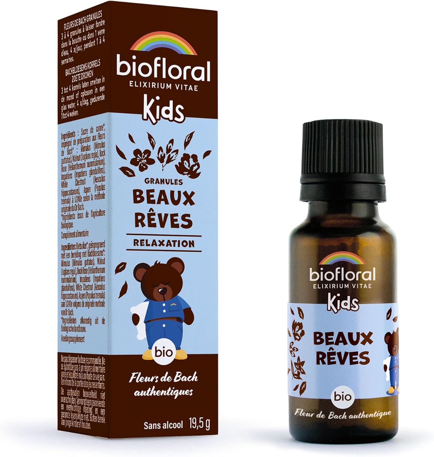KIDS - Beaux Rêves - BIO - 470 Granules - Relaxation - Fleurs de Bach Authentiques - Sans Alcool Beaux Rêves 1 unité (Lot de 1)