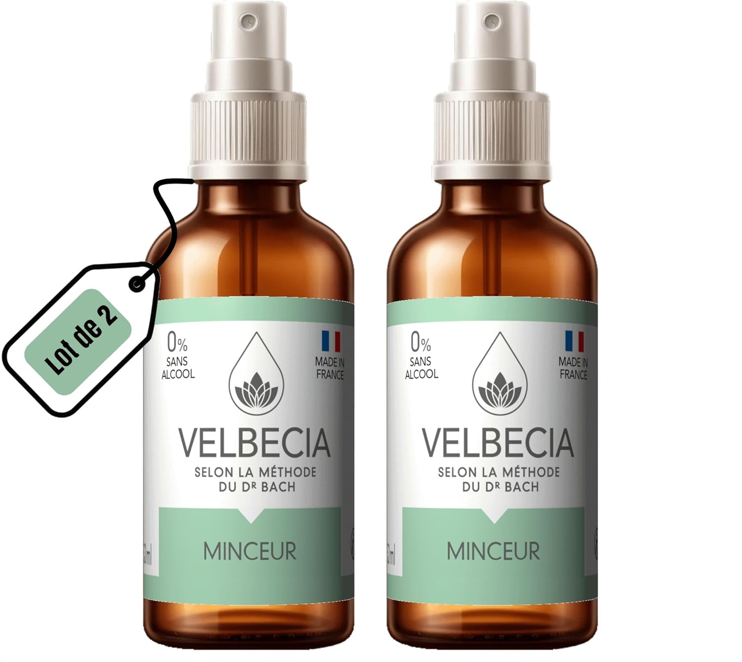 ® - Fleurs du Dr Bach Minceur 50 ml +1 OFFERT - SANS ALCOOL - Spray Utilisation facile - Pour éviter le grignotage, rester motivée, pour éviter la tentation