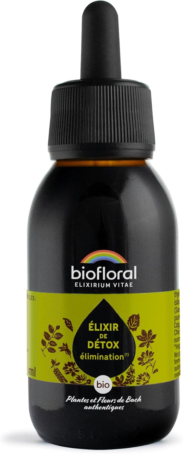 Elixir de Détox BIO - Draine et Purifie - Fleurs de Bach Authentiques - 100 ml Purification