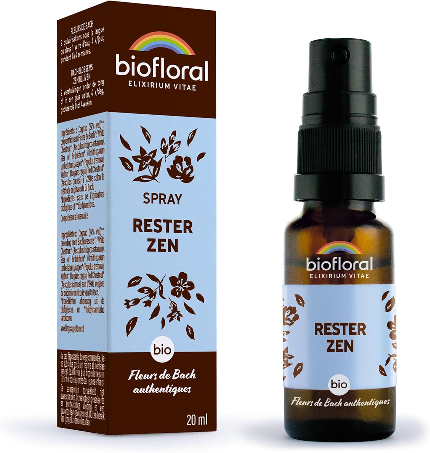 Rester Zen - BIO DEMETER - Spray 20 ML - Faire face au Quotidien - Fleurs de Bach Authentiques 20 ml Rester Zen