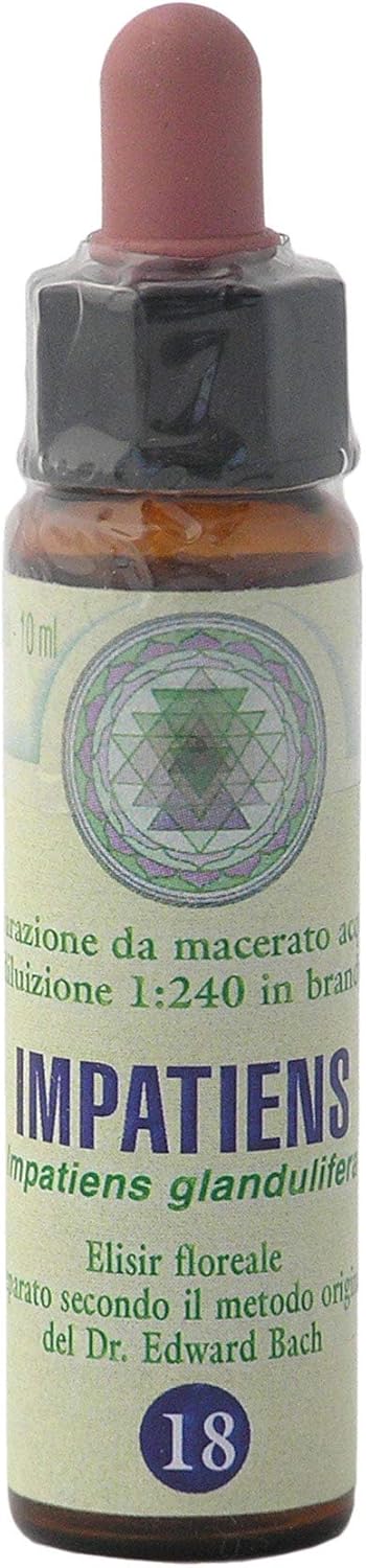 Impatiens n° 18 Fleur de Bach farmaflor, 1 Flacon Comtpe Gouttes 10ml - Made in Italy