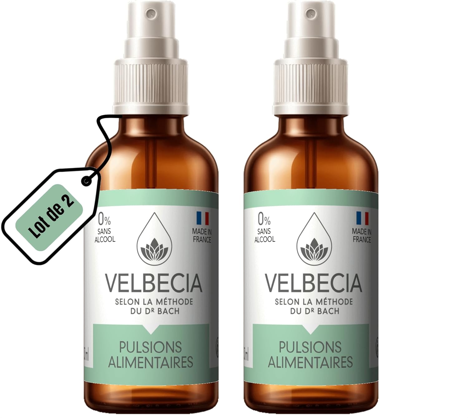 ® - Fleurs du Dr Bach Pulsions alimentaires 50 ml +1 OFFERT - SANS ALCOOL - Spray Utilisation facile