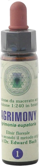 Agrimony N° 1 Fleaur de Bach farmaflor, 1 Flacon Comtpe Gouttes 10ml - Made in Italy