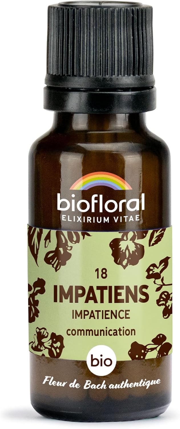 18 Impatiens, Impatience BIO - Communication - Fleur de Bach Authentique - 470 Granules - Sans Alcool