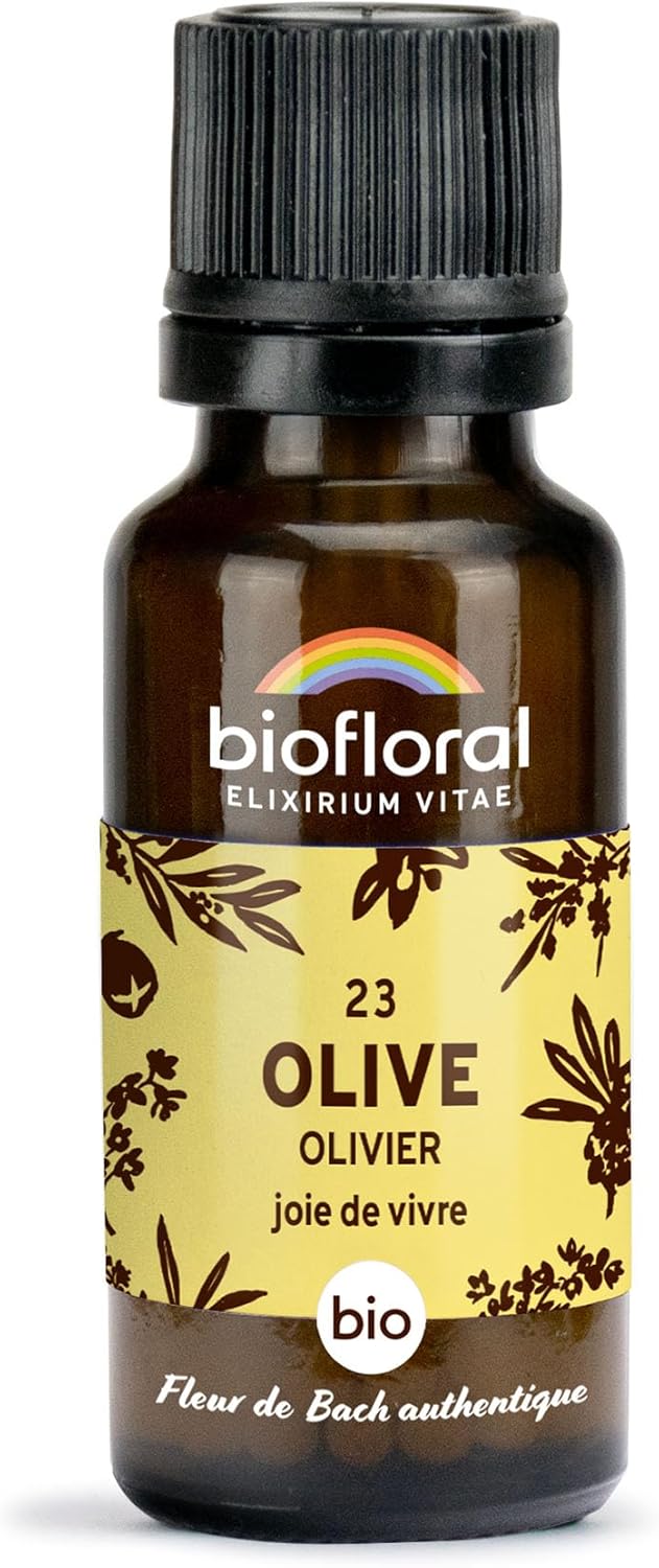 Biofloral - 23 Olive, Olivier BIO - Joie de Vivre - Fleur de Bach Authentique - 470 Granules - Sans Alcool