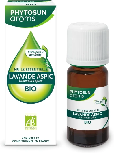 Huile Essentielle Lavande Aspic Bio - HEBBD - 100% Pure & Naturelle - 100% Bio - Analysée & Conditionnée en France - 10 ml Lavande Aspic 10 ml (Lot de 1)