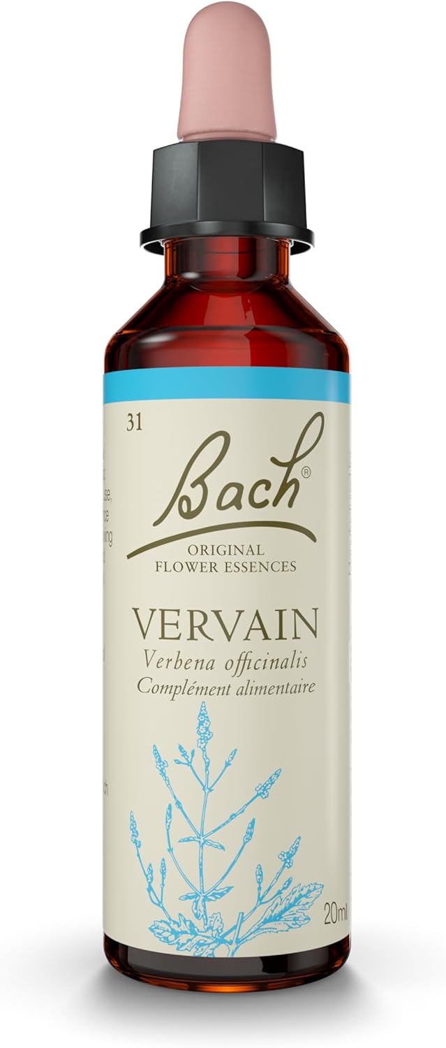 FLEURS DE BACH ORIGINAL - Vervain No 31 - Pour plus de modération - Aide à être plus tempéré dans ses interactions - Élixir floral naturel pour le bien-être émotionnel - Compte-Gouttes 20ml - Vegan