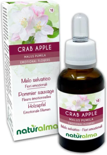 Crab apple ou Pommier sauvage (Malus pumila) Remèdes floraux Naturalma - Gouttes 30 ml - Extrait liquide sans alcool - Essences florales - Vegan et sans alcool