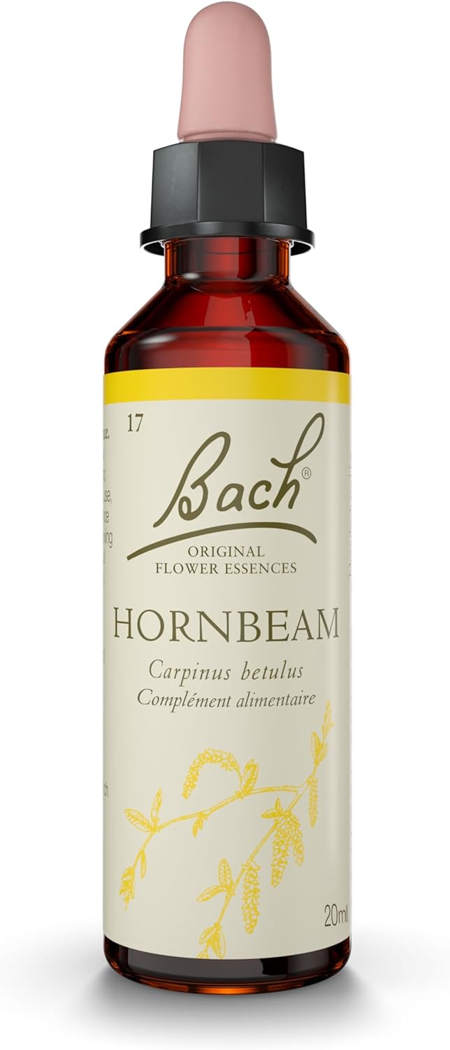 FLEURS DE BACH ORIGINAL - Hornbeam No 17 - Pour plus d’entrain - Aide à ne plus repousser les choses au lendemain - Élixir floral naturel pour le bien-être émotionnel - Compte-Gouttes 20ml - Vegan 20 ml (Lot de 1) Entrain