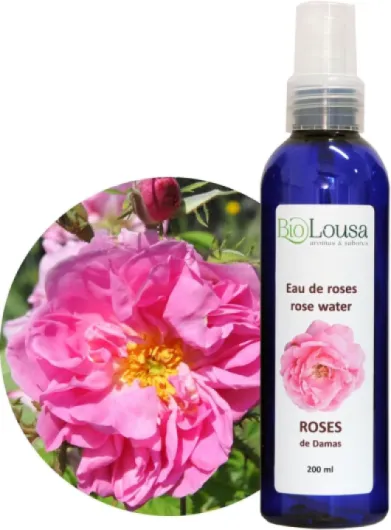 Eau de rose de Damas bio – 100% naturel sans parfum artificiel ni conservateur, 200 ml avec spray, lotion tonique hydratante et purifiante - hydrolat de rose directement du producteur à votre peau.