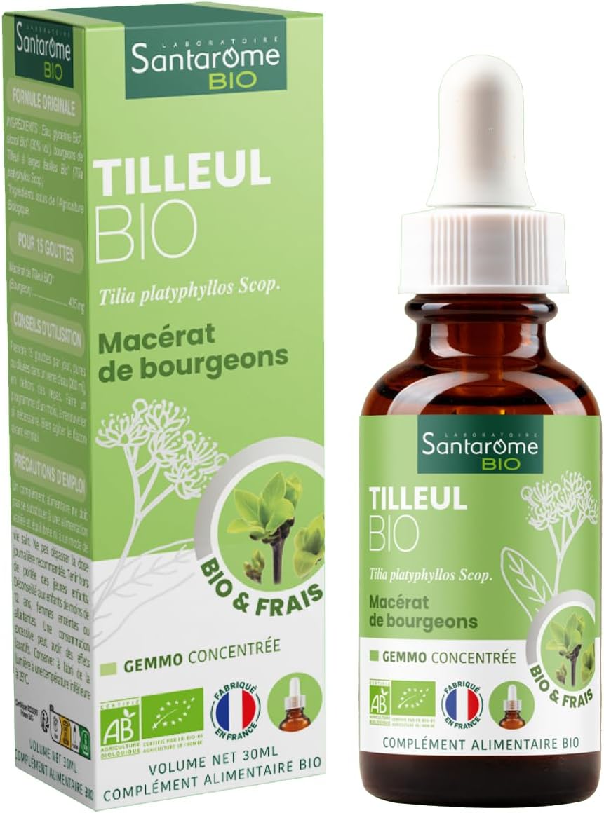 Tilleul Bio - Macérât de bourgeons - Bourgeon de Tilleul Bio - Bourgeon Frais - Gémmothérapie - Complément alimentaire Sommeil - Flacon de 30 ml - France