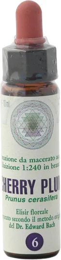 Cherry Plum n° 6 Fleur de Bach farmaflor, 1 Flacon Comtpe Gouttes 10ml - Made in Italy