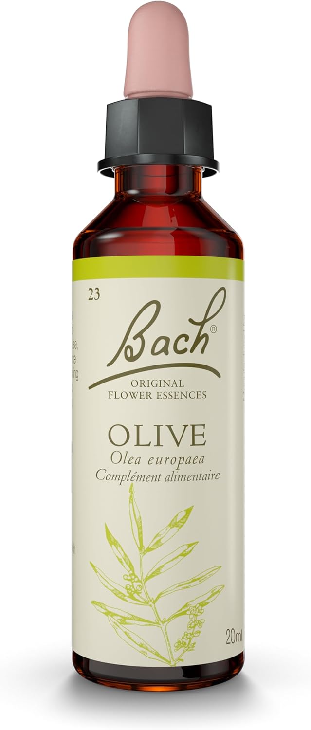 FLEURS DE BACH ORIGINAL - Olive No 23 - Pour plus de dynamisme - Aide à retrouver la force nécessaire pour avancer - Élixir floral naturel pour le bien-être émotionnel - Vegan - Compte-Gouttes 20ml 20 ml (Lot de 1) Dynamisme