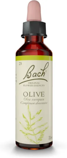 FLEURS DE BACH ORIGINAL - Olive No 23 - Pour plus de dynamisme - Aide à retrouver la force nécessaire pour avancer - Élixir floral naturel pour le bien-être émotionnel - Vegan - Compte-Gouttes 20ml 20 ml (Lot de 1) Dynamisme