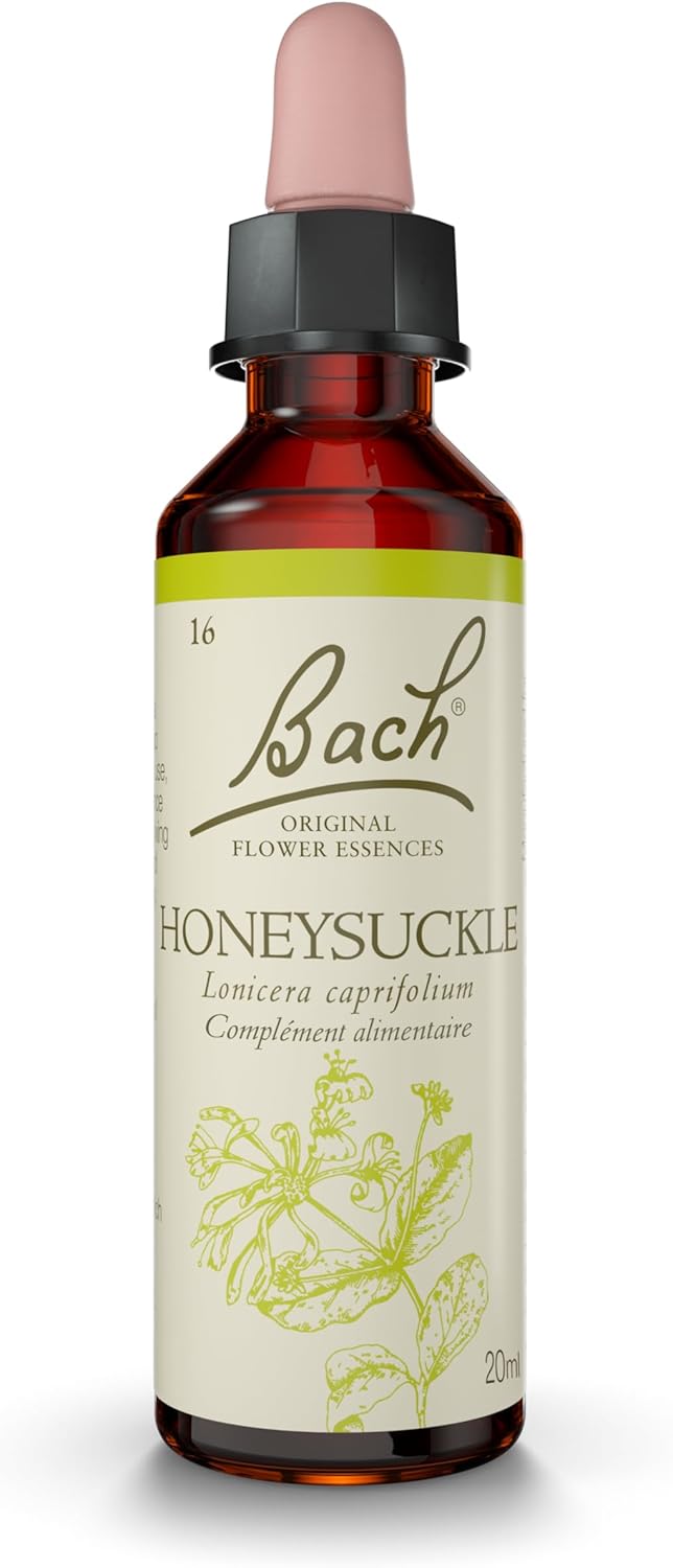 FLEURS DE BACH ORIGINAL - Honeysuckle No 16 - Pour plus de réalité - Aide à laisser le passé derrière soi - Élixir floral naturel pour le bien-être émotionnel - Compte-Gouttes 20ml - Vegan 20 ml (Lot de 1) Réalité