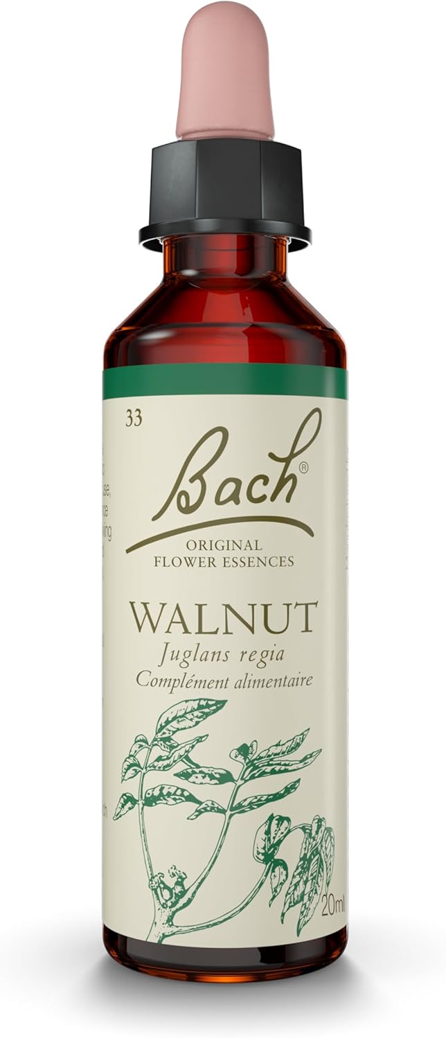 FLEURS DE BACH ORIGINAL - Walnut No 33 - Pour plus d'adaptabilité - Aide à mieux vivre les changements de vie - Élixir floral naturel pour le bien-être émotionnel - Compte-Gouttes 20ml - Vegan