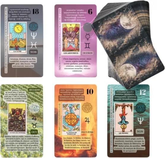 Cartes de Tarot pour Débutants en Français avec Guide