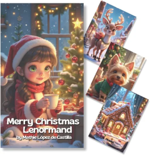 Merry Christmas Lenormand : Oracle Cartes Lenormand Tarot pour débutants avec significations, faciles à comprendre, avec guide et vidéo Cours en cadeau 5 langues, cartes Petit Lenormand très intuitive