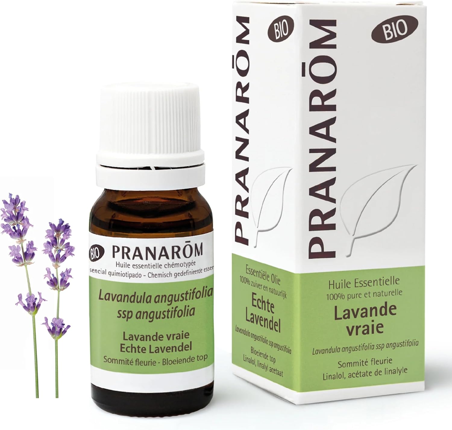 PRANARÔM - Lavande Vraie Bio - Huile Essentielle Chémotypée - Sommeil & Équilibre Émotionnel - 100 % Pure Et Naturelle - HECT - 10 ml 10 ml (Lot de 1) Lavande Vraie Bio