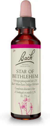 FLEURS DE BACH ORIGINAL - Star of Bethlehem No 29 - Pour plus de réconfort - Aide à s’apaiser suite à un choc émotionnel - Élixir floral naturel pour le bien-être - Compte-Gouttes 20ml - Vegan 20 ml (Lot de 1) Réconfort